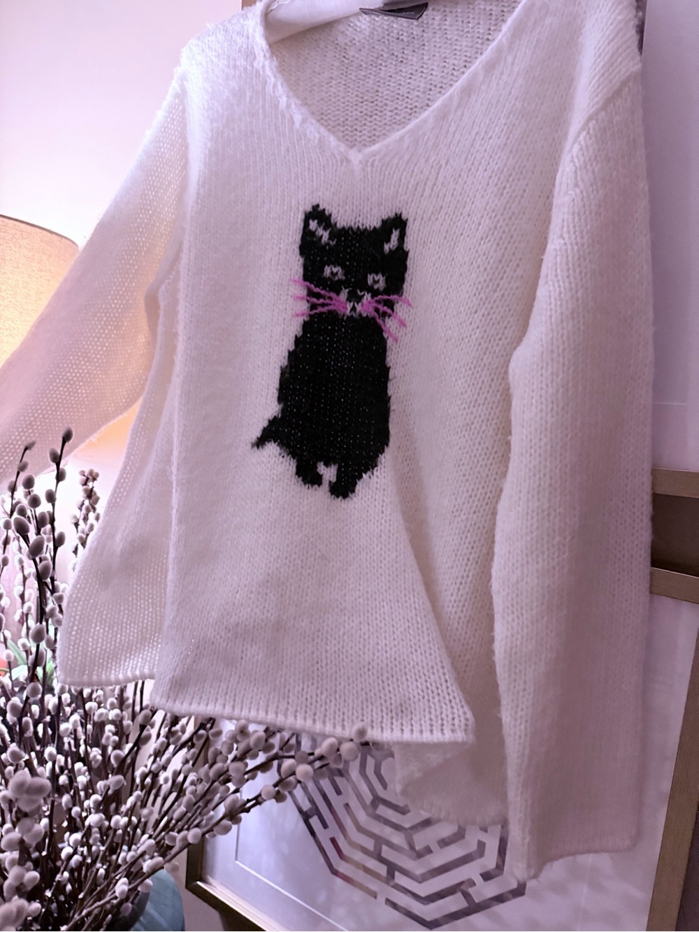Wooden Ships Pale Pink Open-Knit Sweater